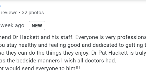 Patient review highlighting professionalism and care during a work injury case in Hamden